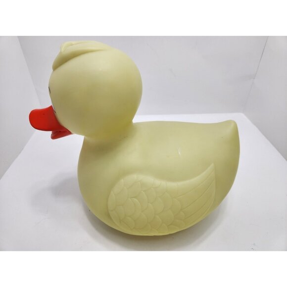 Vintage Prestige Giant 9" Tall 10" Long Pale Yellow Rubber Duck - Picture 7 of 11